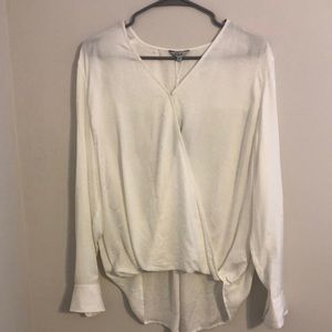 White high-low blouse